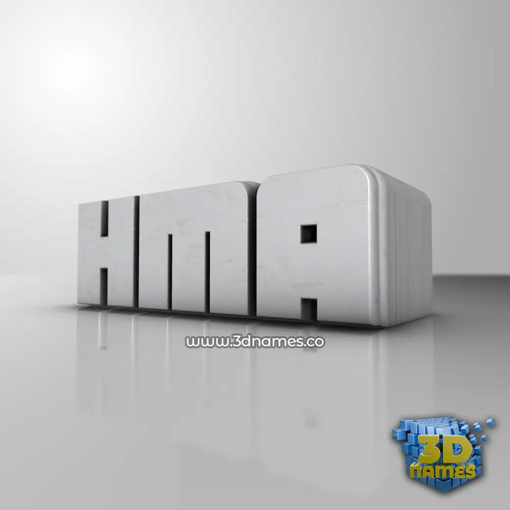 hma in White Metro style - 3D name wallpaper