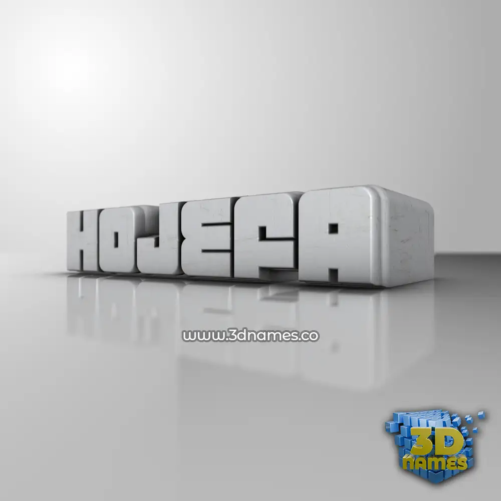 hojefa in White Metro style - 3D name wallpaper