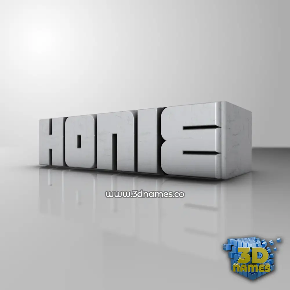 honie in White Metro style - 3D name wallpaper