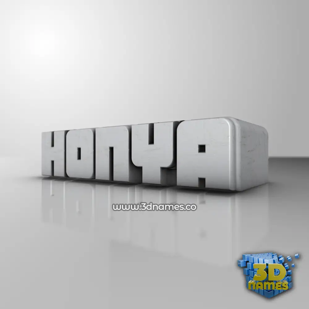 honya in White Metro style - 3D name wallpaper