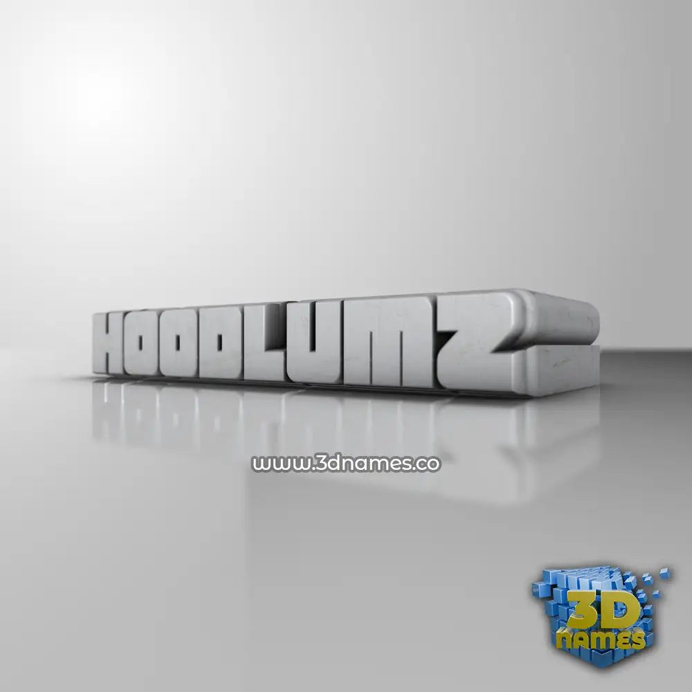 hoodlumz in White Metro style - 3D name wallpaper