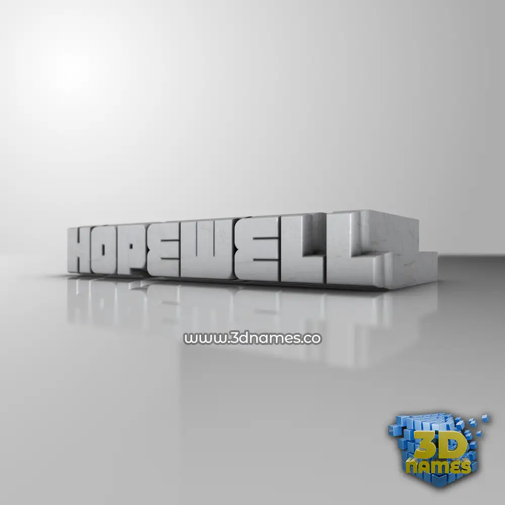 hopewell in White Metro style - 3D name wallpaper
