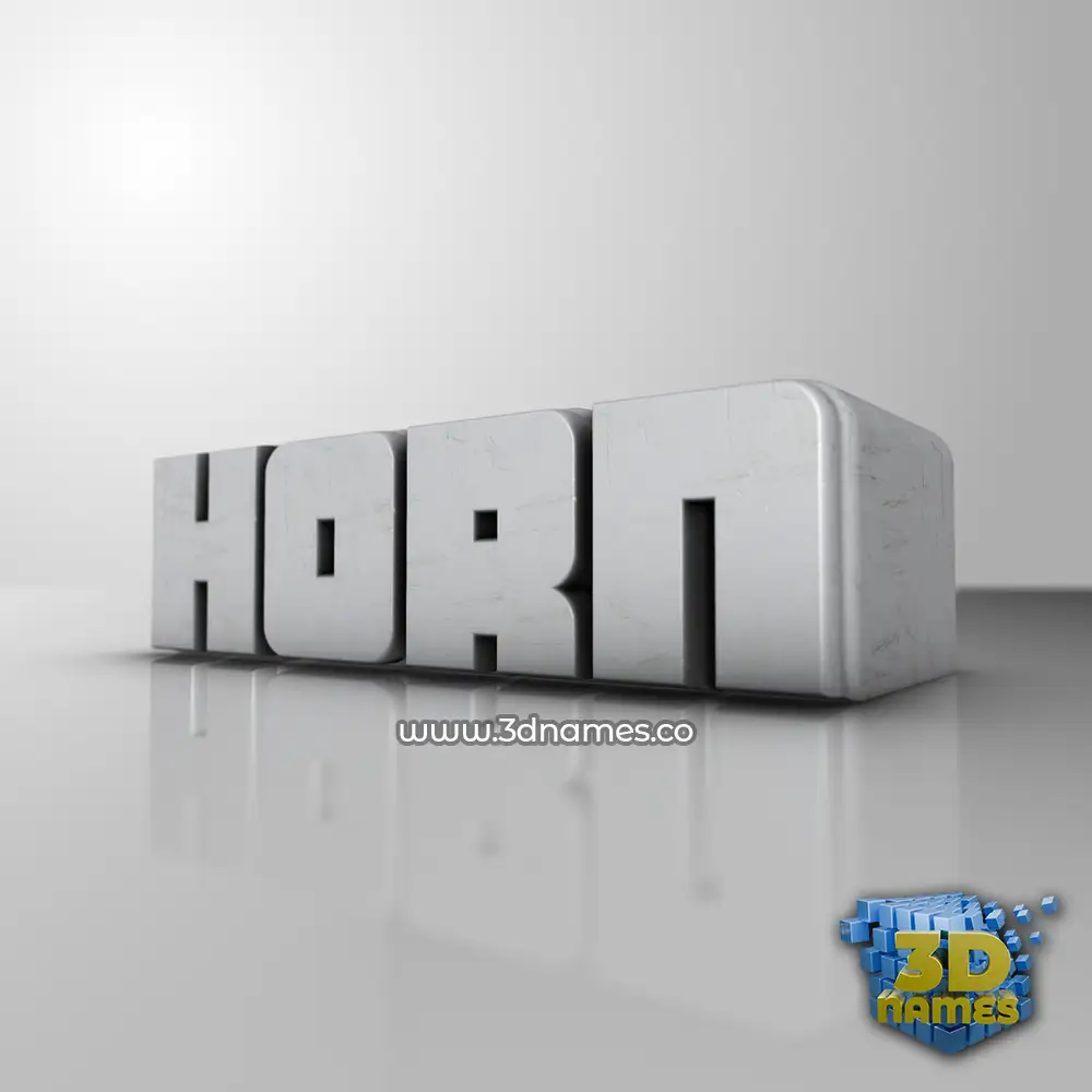 horn in White Metro style - 3D name wallpaper