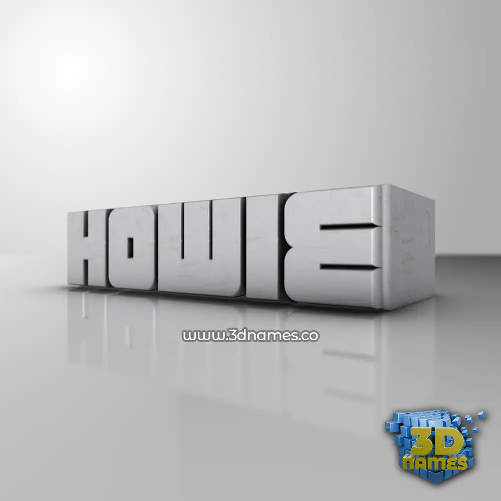howie in White Metro style - 3D name wallpaper