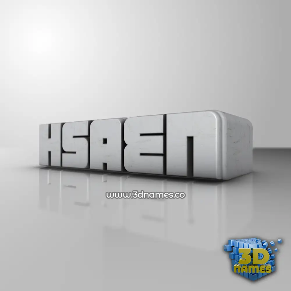 hsaen in White Metro style - 3D name wallpaper