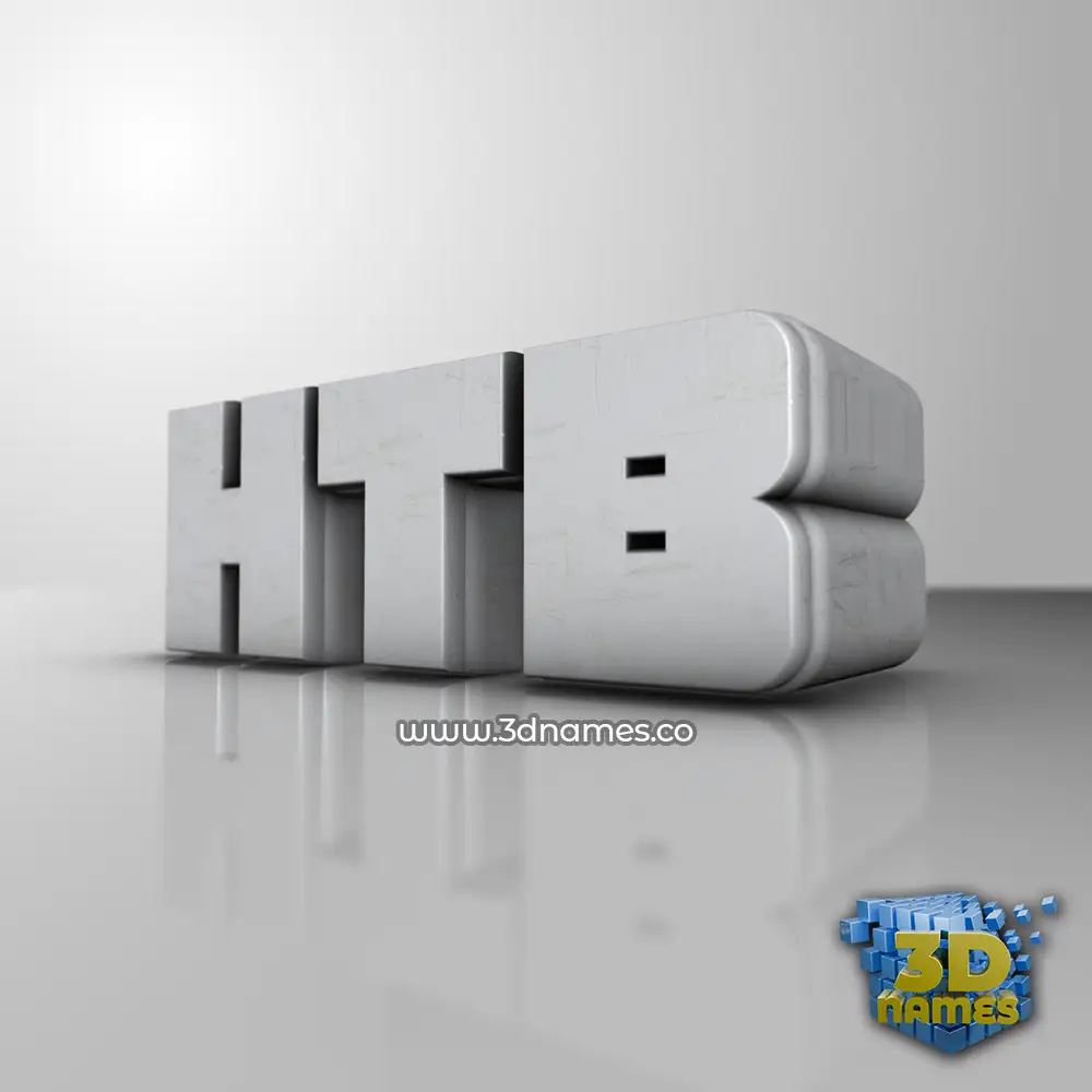 htb in White Metro style - 3D name wallpaper