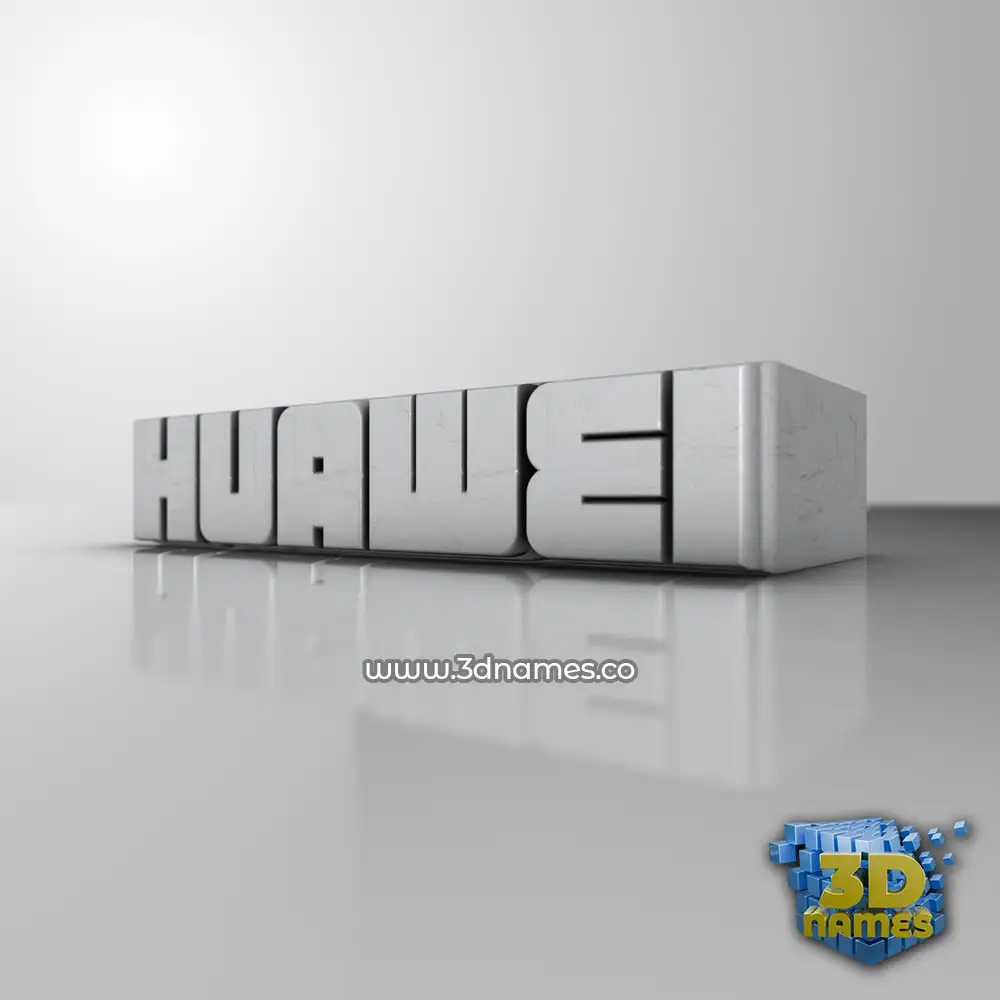 huawei in White Metro style - 3D name wallpaper