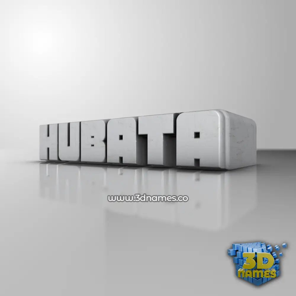 hubata in White Metro style - 3D name wallpaper