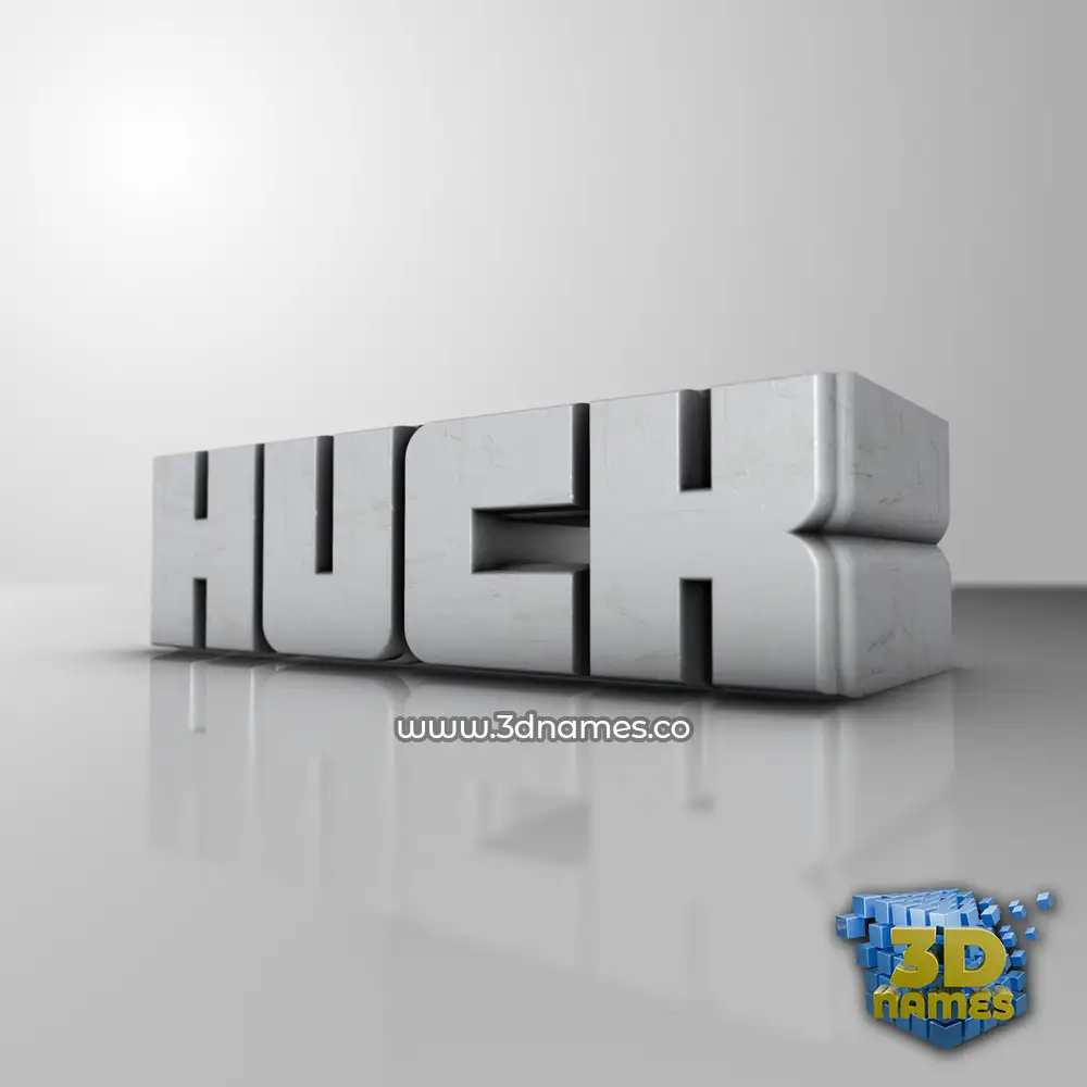 huck in White Metro style - 3D name wallpaper