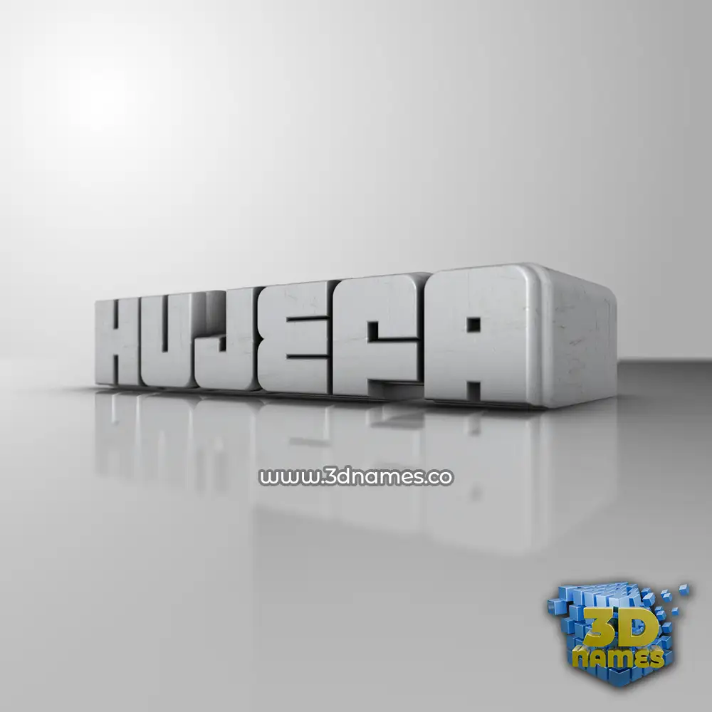 hujefa in White Metro style - 3D name wallpaper