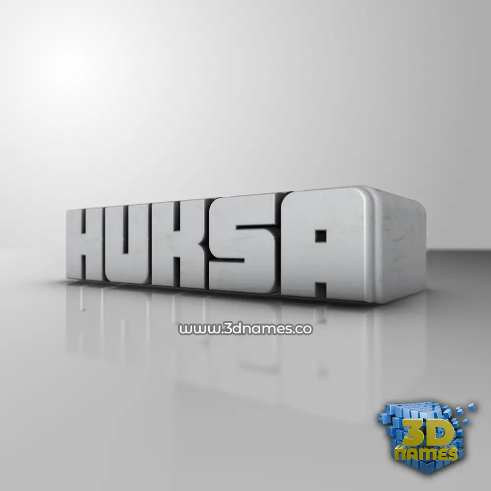 huksa in White Metro style - 3D name wallpaper