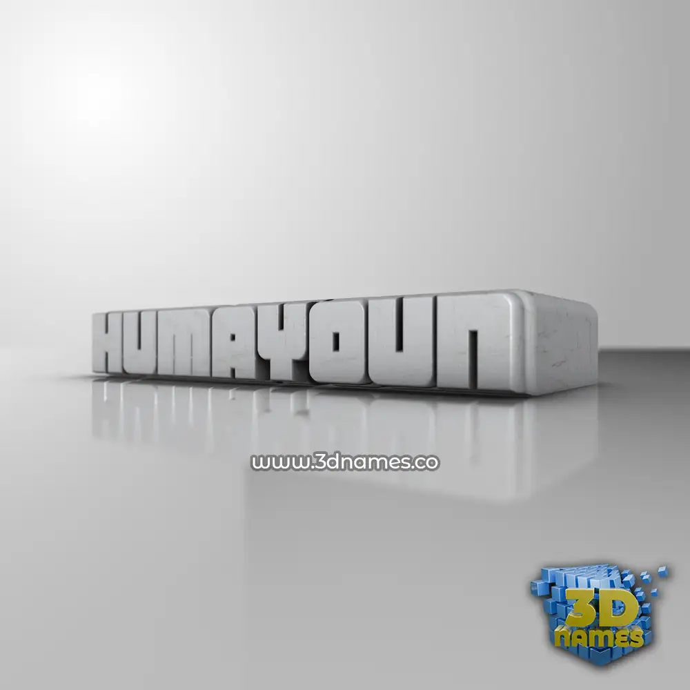 humayoun in White Metro style - 3D name wallpaper