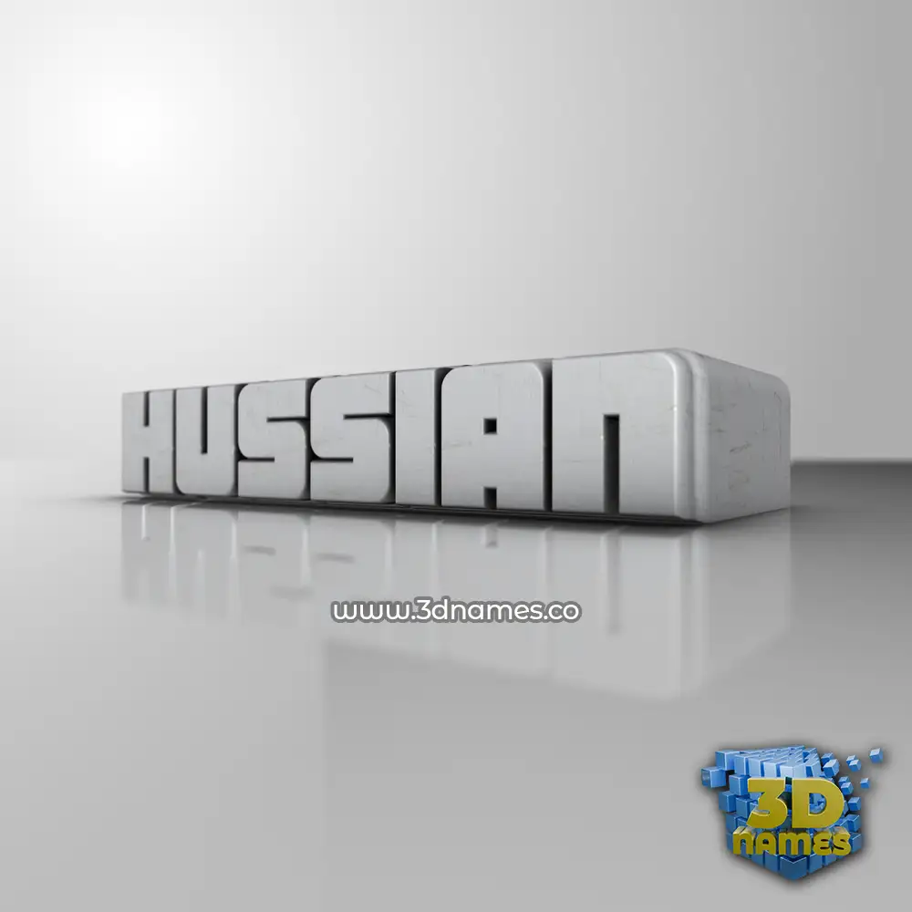 hussian in White Metro style - 3D name wallpaper
