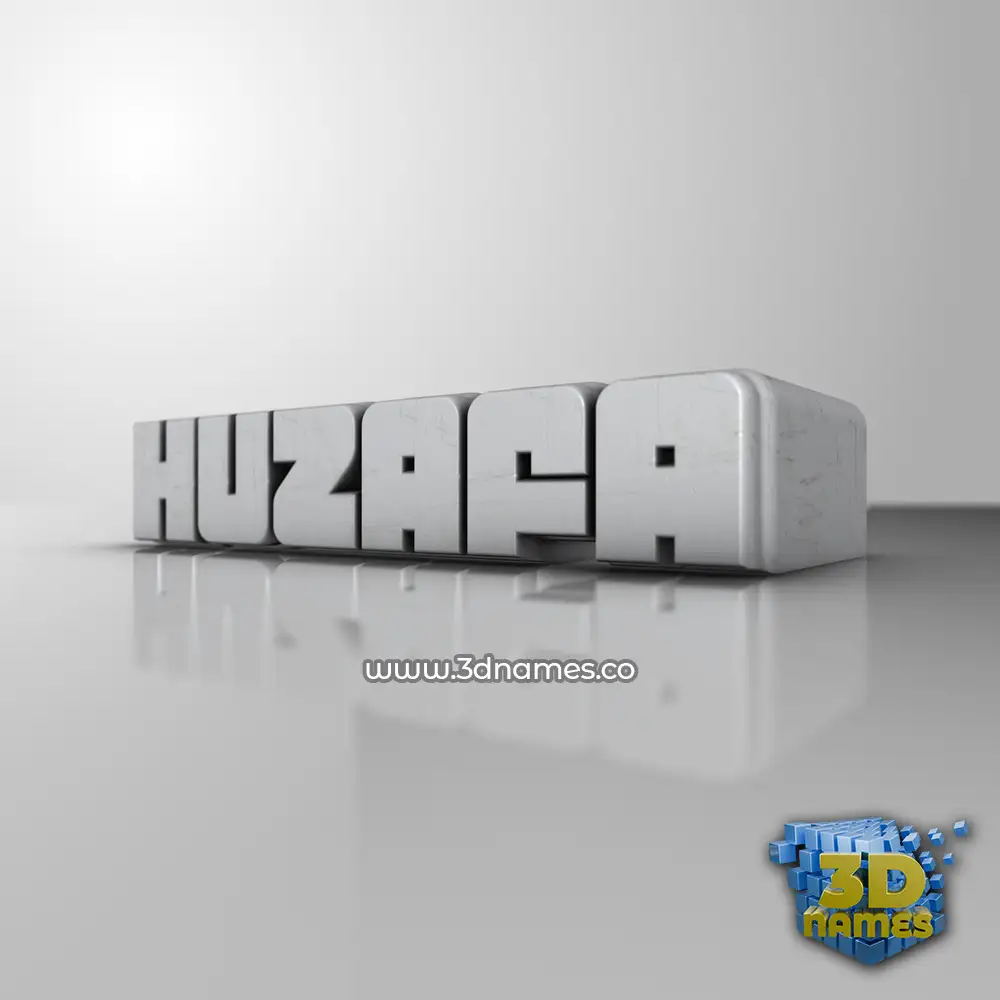 huzafa in White Metro style - 3D name wallpaper