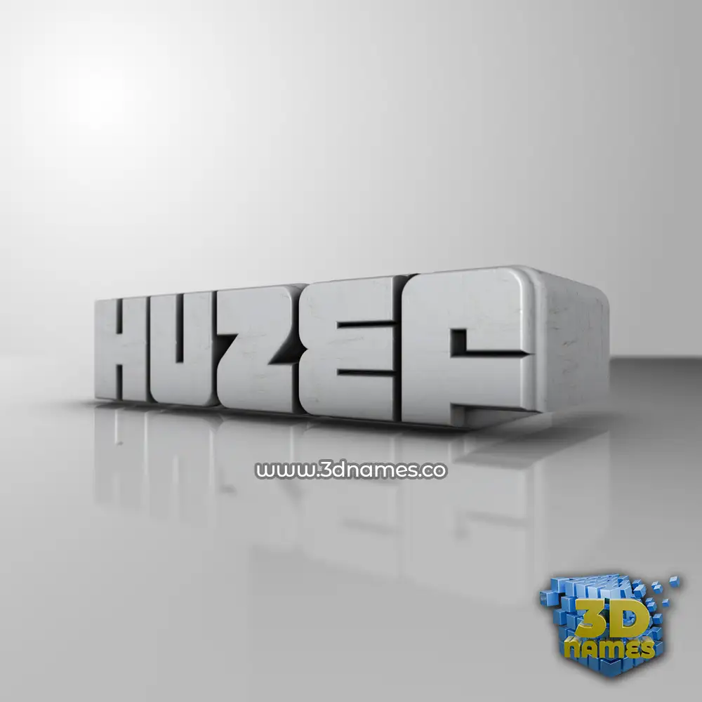 huzef in White Metro style - 3D name wallpaper