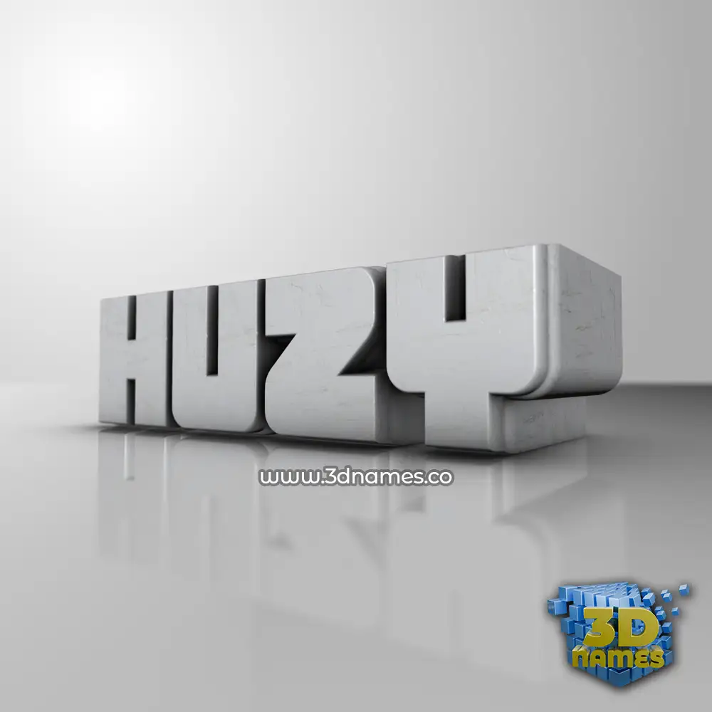 huzy in White Metro style - 3D name wallpaper