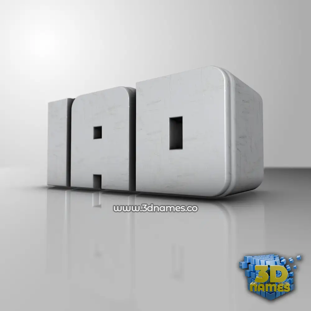 iad in White Metro style - 3D name wallpaper
