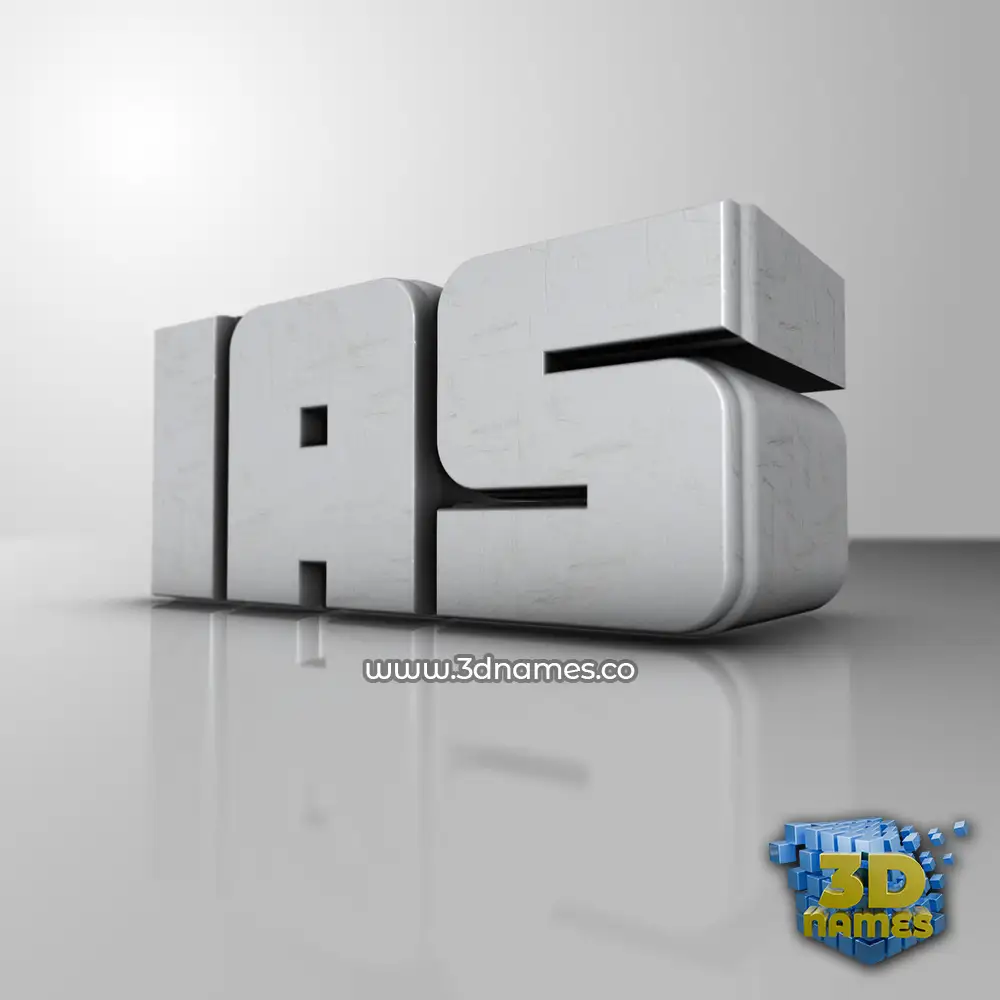 ias in White Metro style - 3D name wallpaper