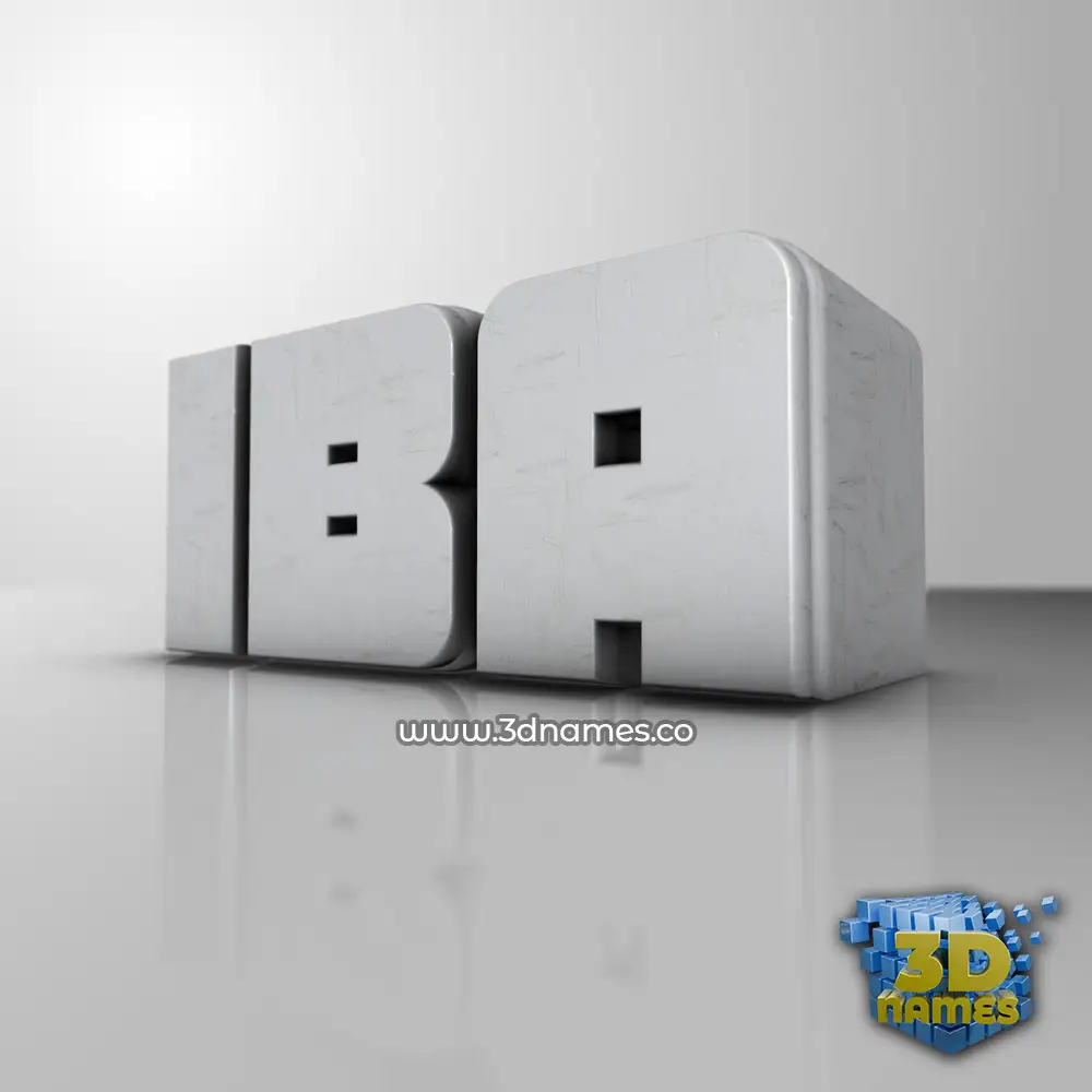 iba in White Metro style - 3D name wallpaper