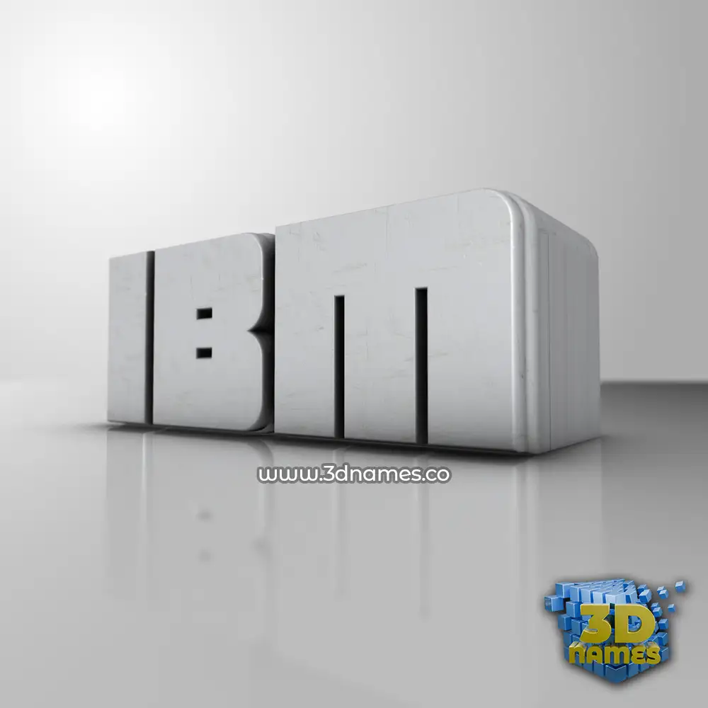 ibm in White Metro style - 3D name wallpaper