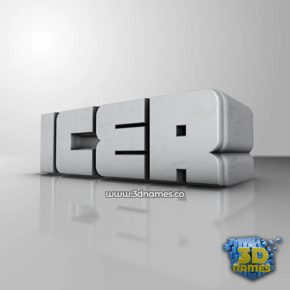 icer in White Metro style - 3D name wallpaper