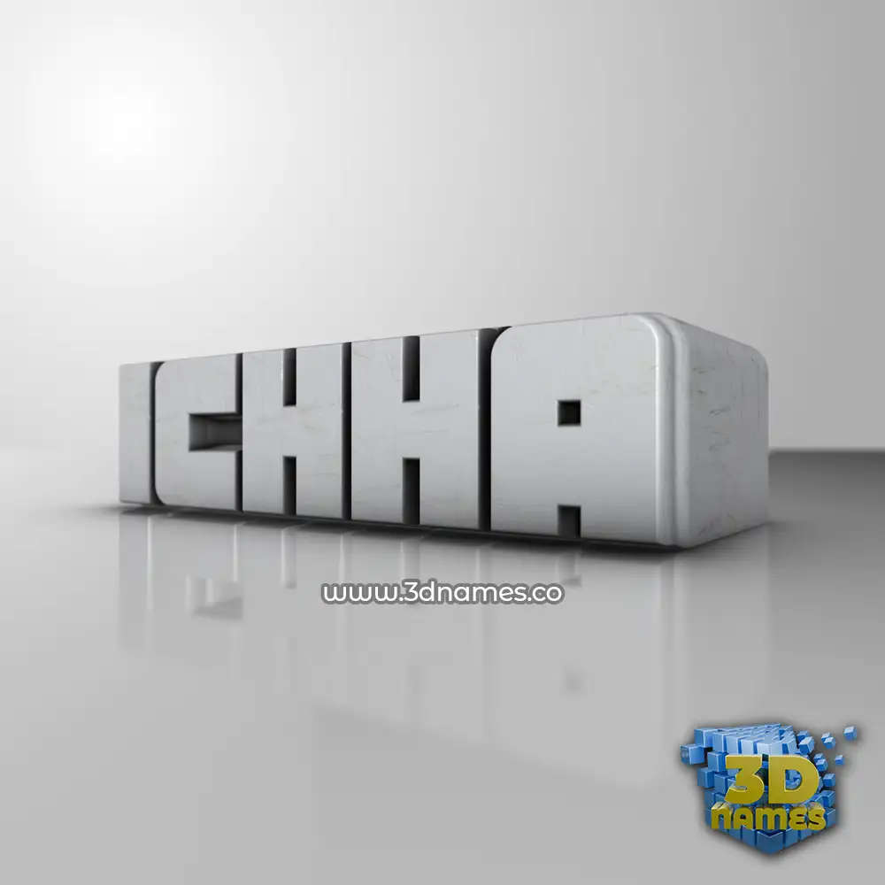ichha in White Metro style - 3D name wallpaper