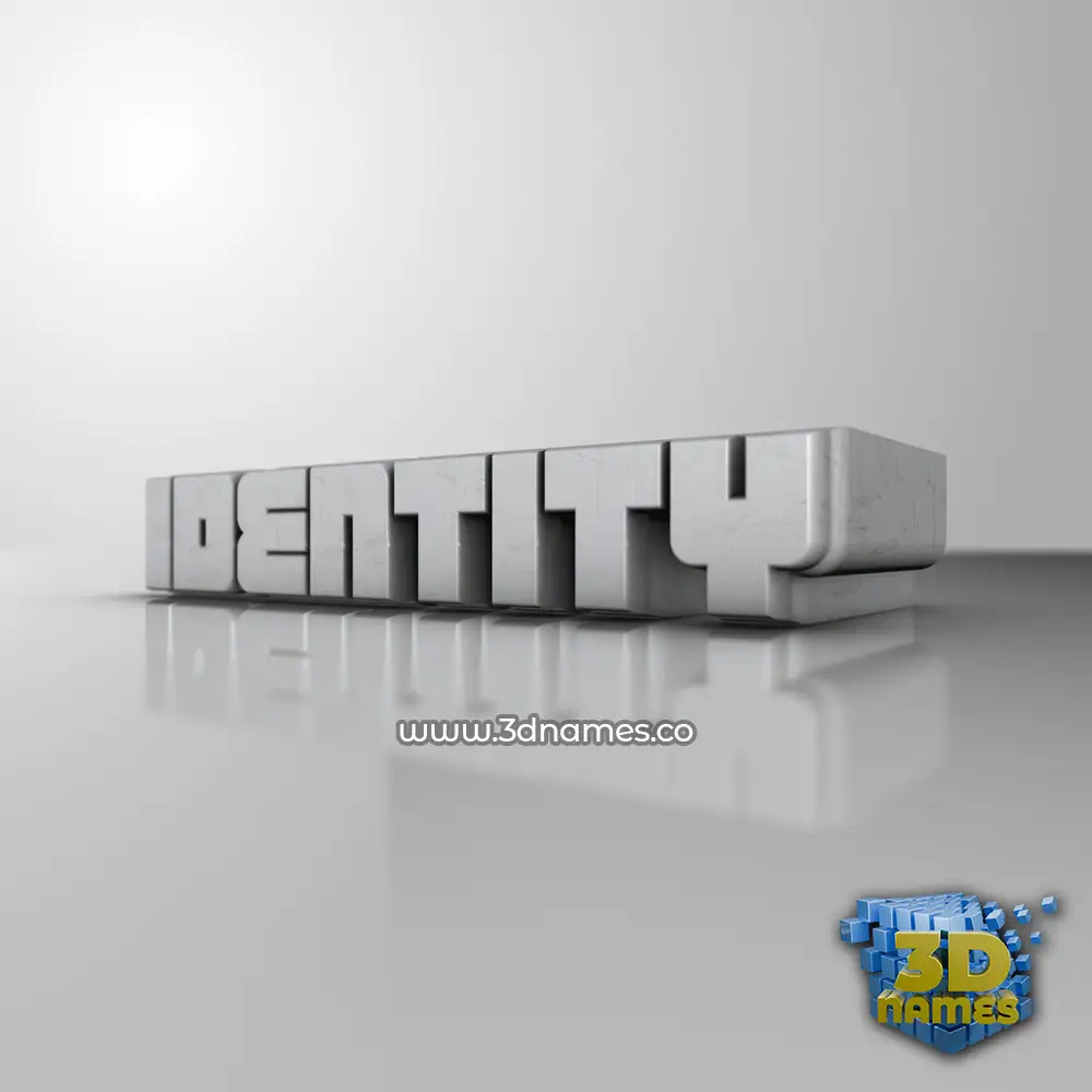 identity in White Metro style - 3D name wallpaper