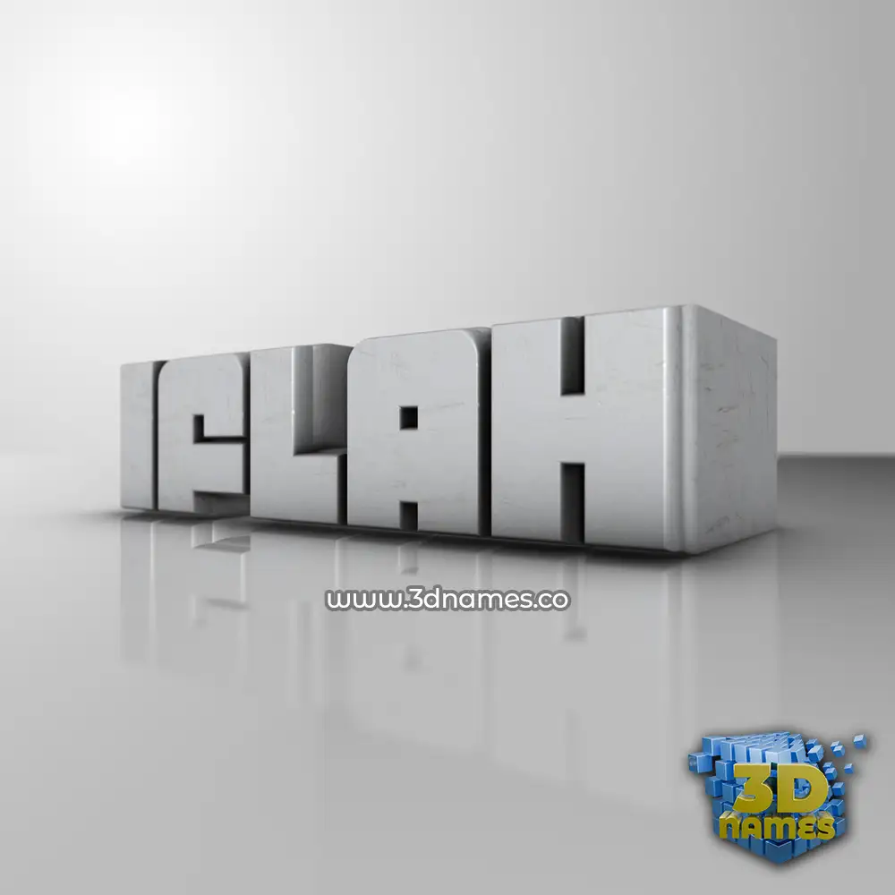 iflah in White Metro style - 3D name wallpaper