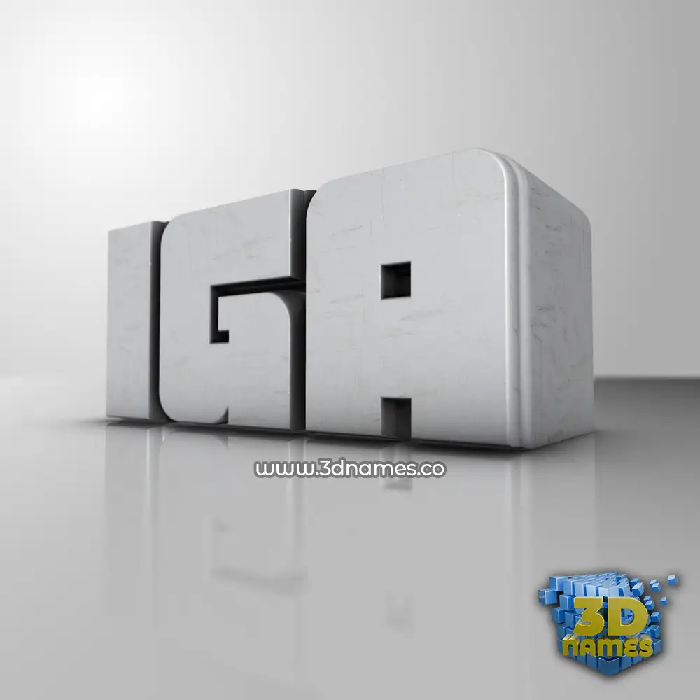 iga in White Metro style - 3D name wallpaper