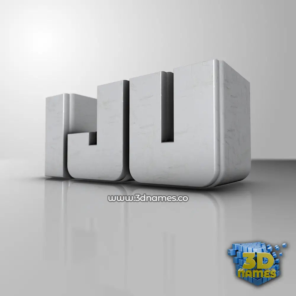 iju in White Metro style - 3D name wallpaper