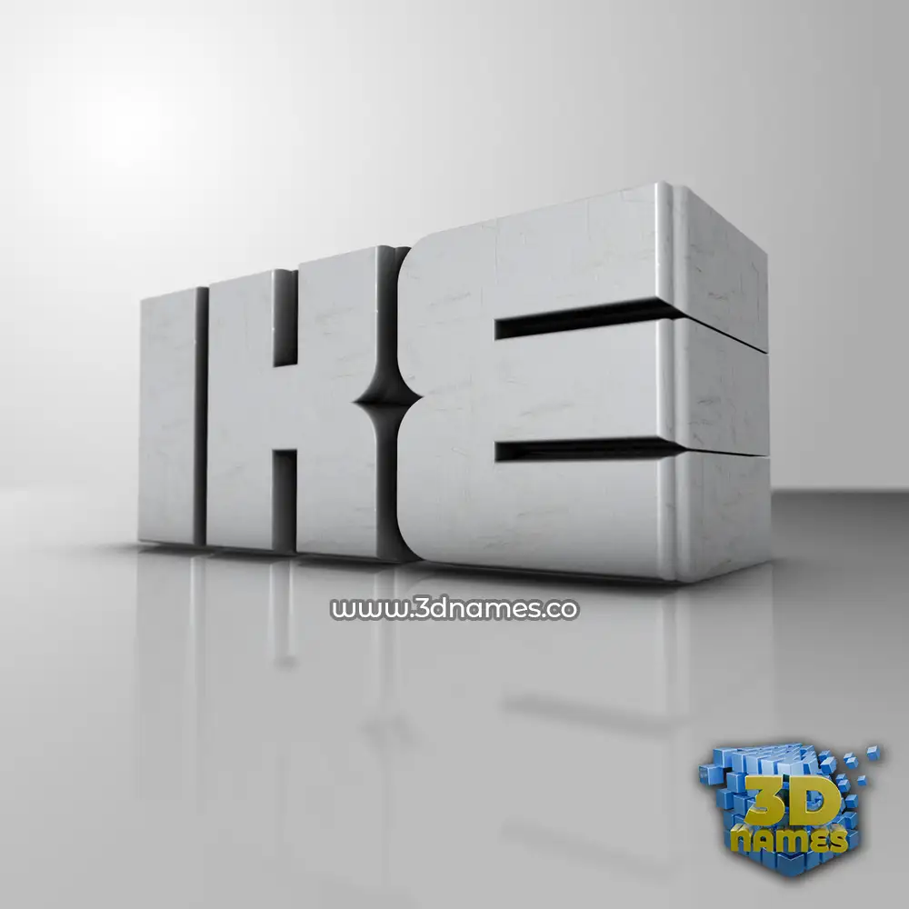ike in White Metro style - 3D name wallpaper