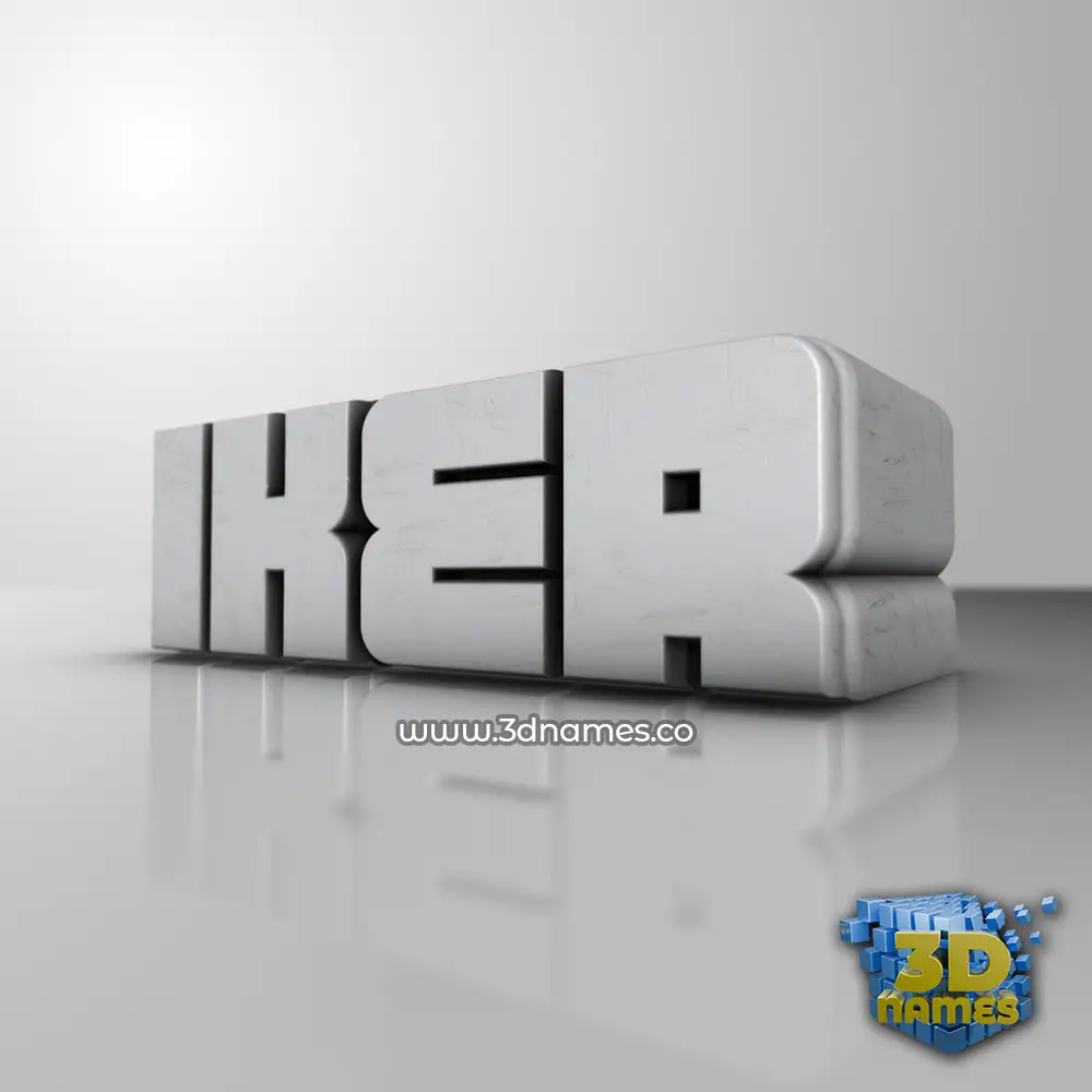 iker in White Metro style - 3D name wallpaper