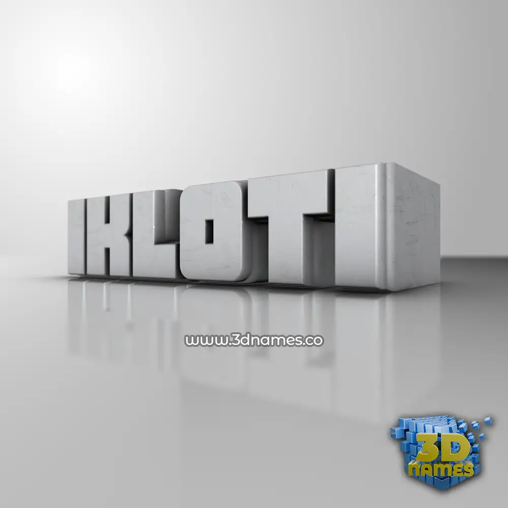 ikloti in White Metro style - 3D name wallpaper