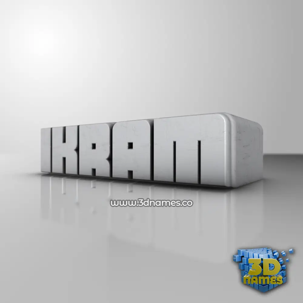 ikram in White Metro style - 3D name wallpaper