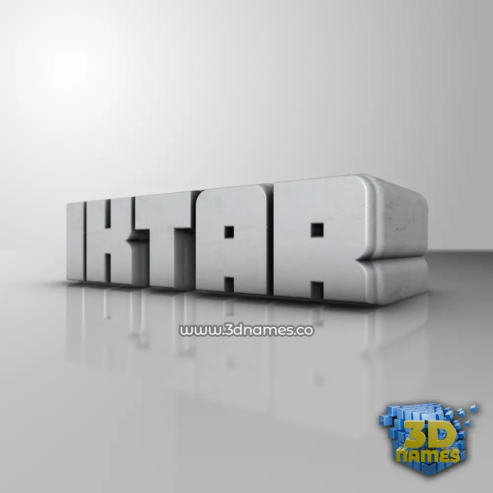 iktar in White Metro style - 3D name wallpaper