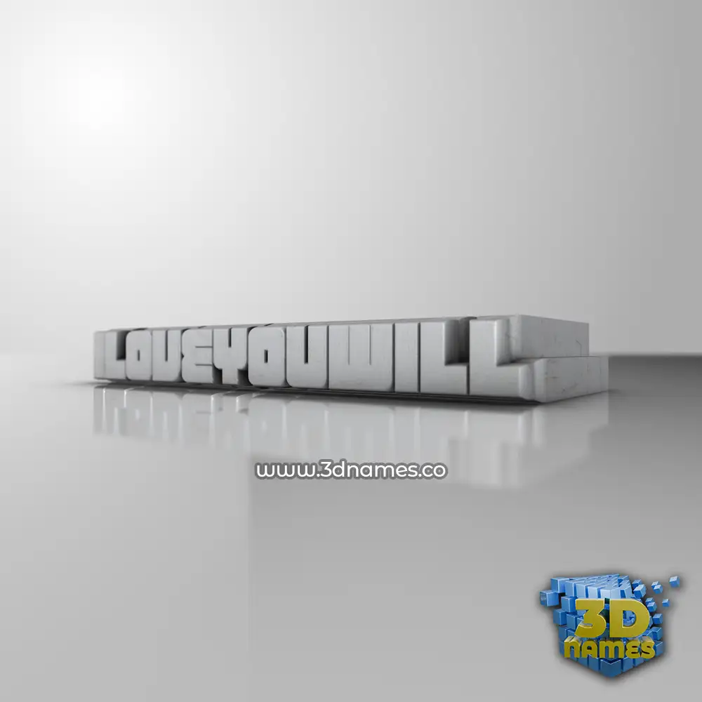 iloveyouwill in White Metro style - 3D name wallpaper