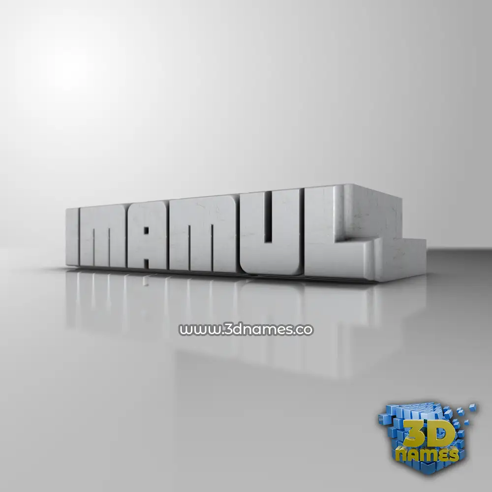 imamul in White Metro style - 3D name wallpaper