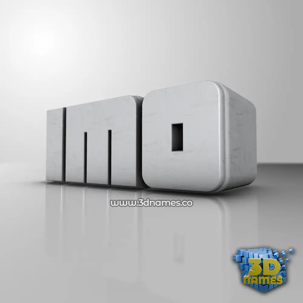 imo in White Metro style - 3D name wallpaper