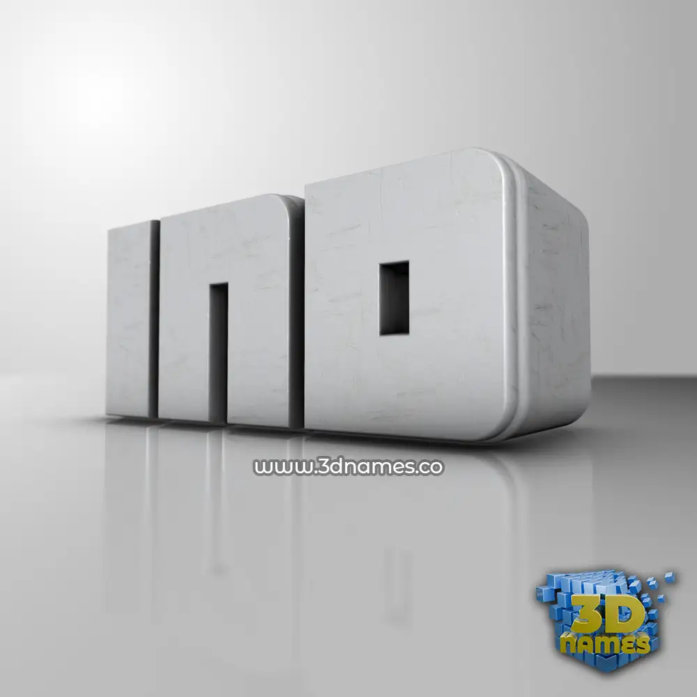 ind in White Metro style - 3D name wallpaper