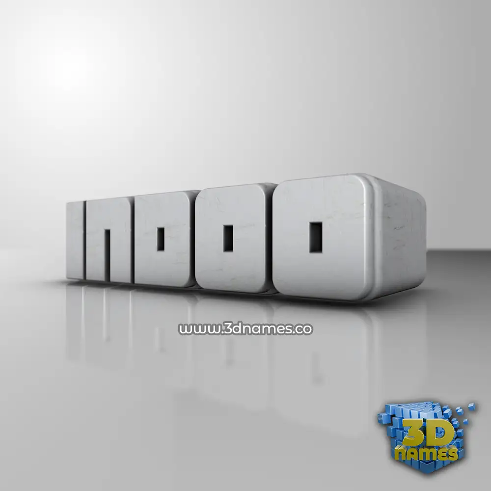 indoo in White Metro style - 3D name wallpaper