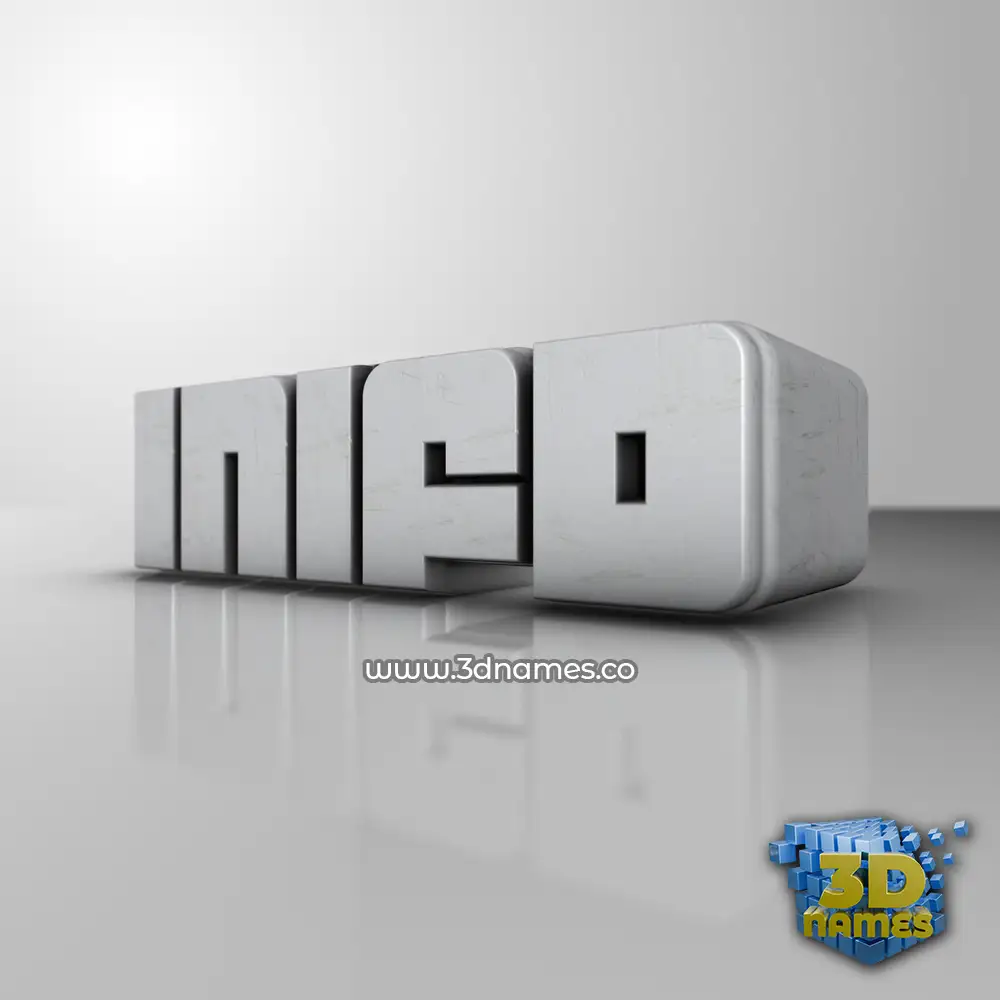 inifd in White Metro style - 3D name wallpaper