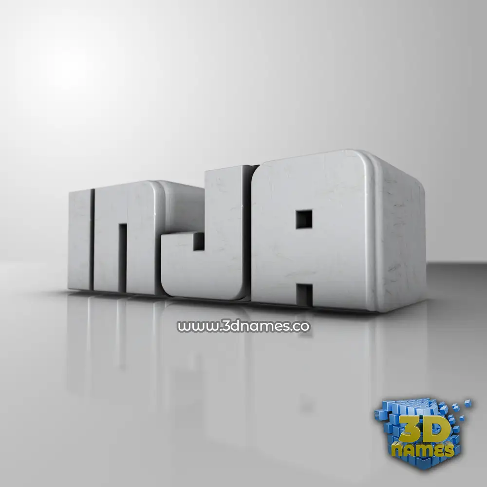 inja in White Metro style - 3D name wallpaper