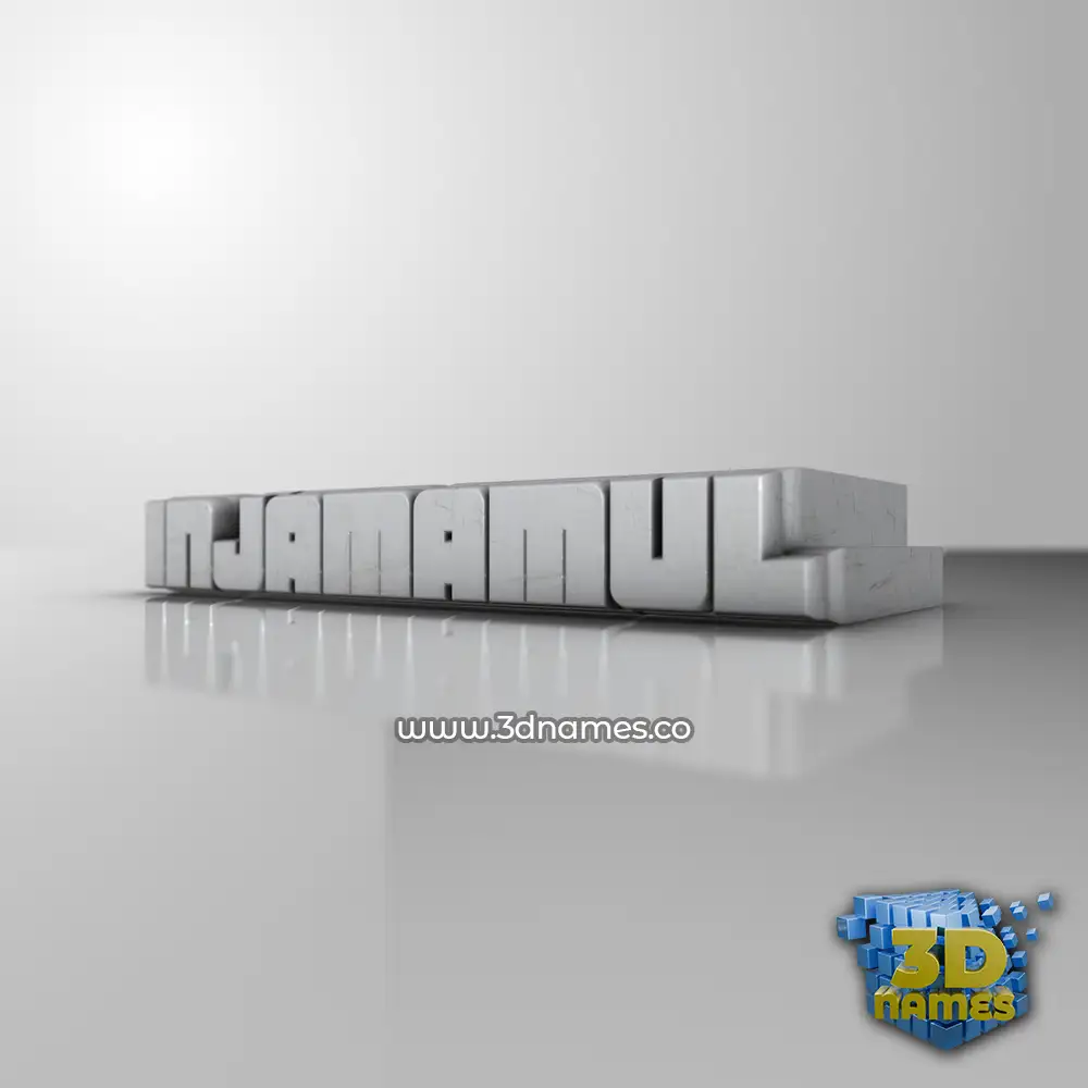injamamul in White Metro style - 3D name wallpaper