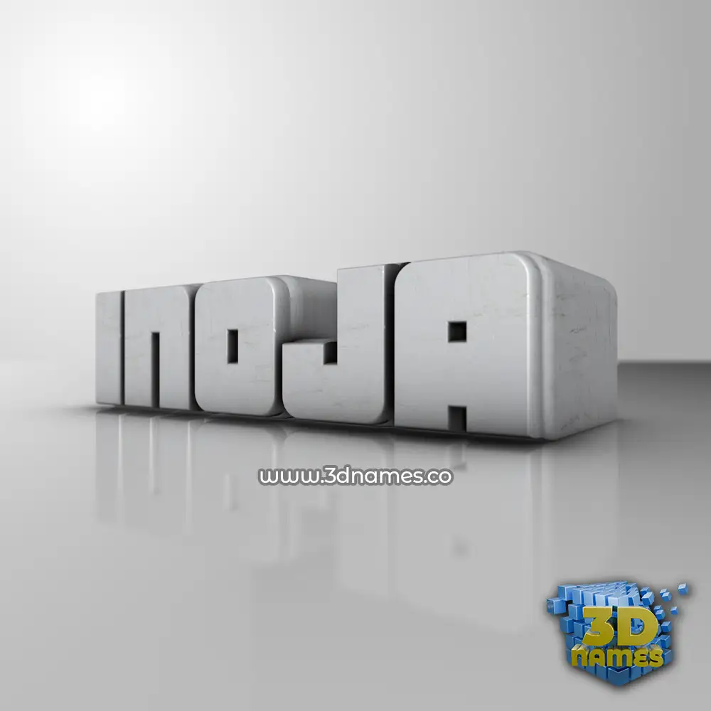 inoja in White Metro style - 3D name wallpaper