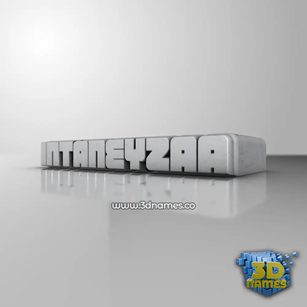 intaneyzaa in White Metro style - 3D name wallpaper