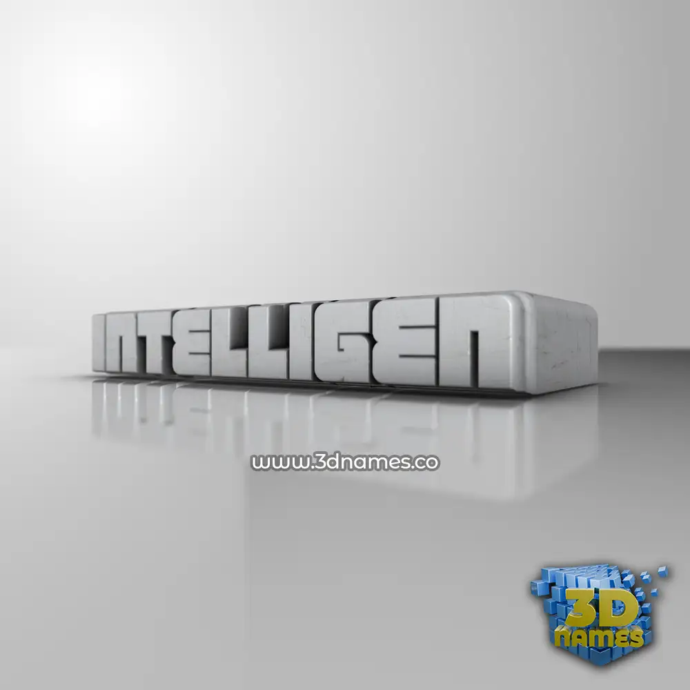 intelligen in White Metro style - 3D name wallpaper