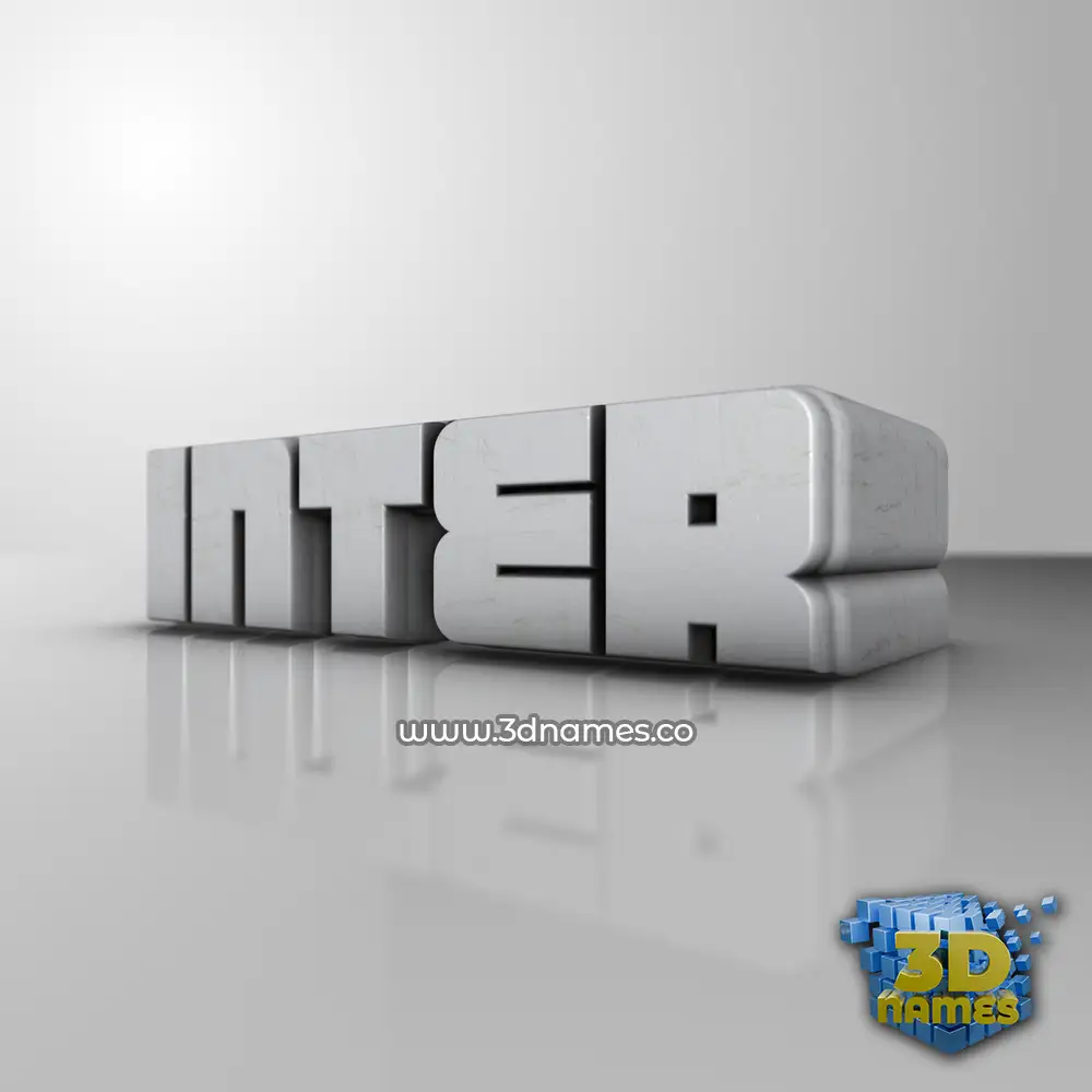 inter in White Metro style - 3D name wallpaper