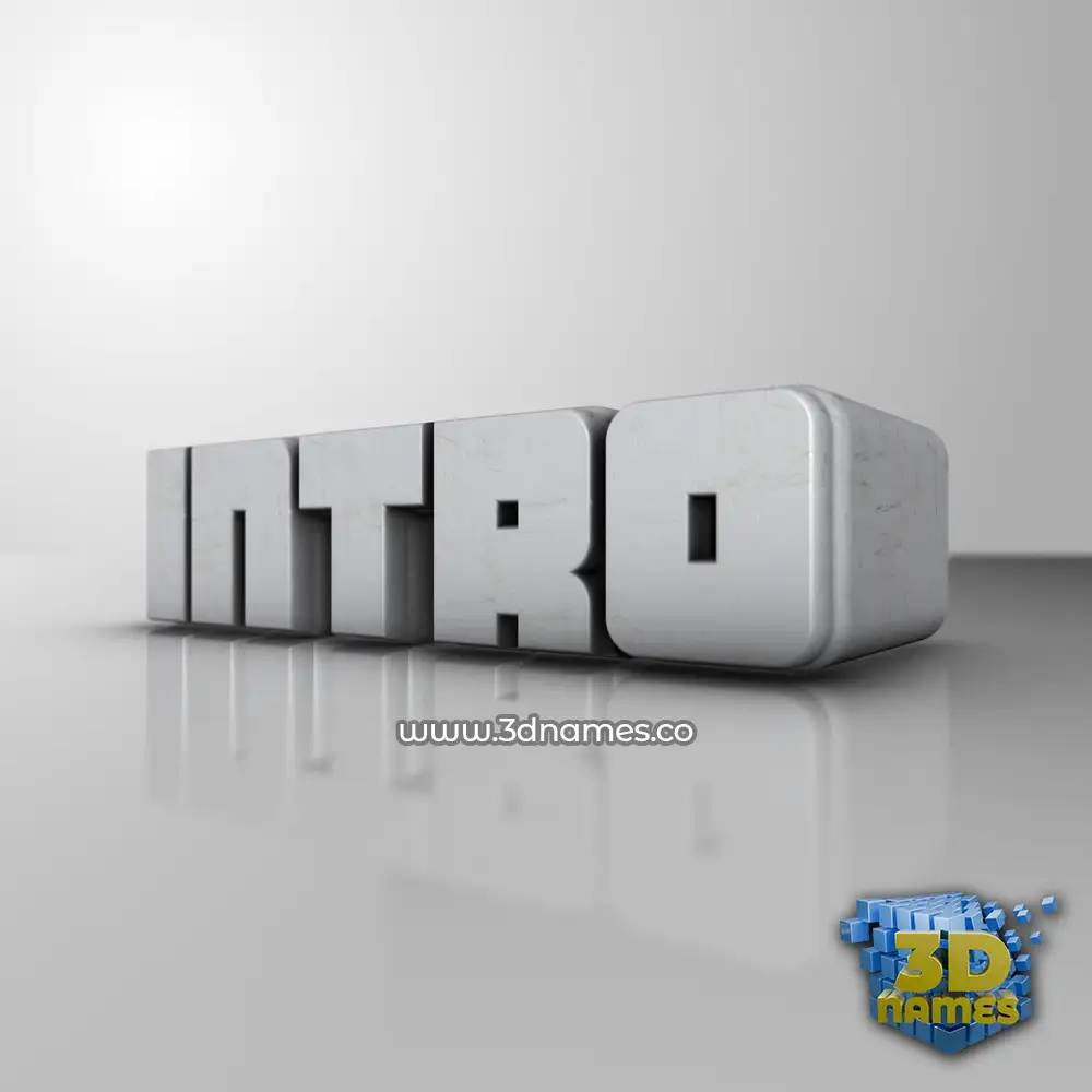 intro in White Metro style - 3D name wallpaper