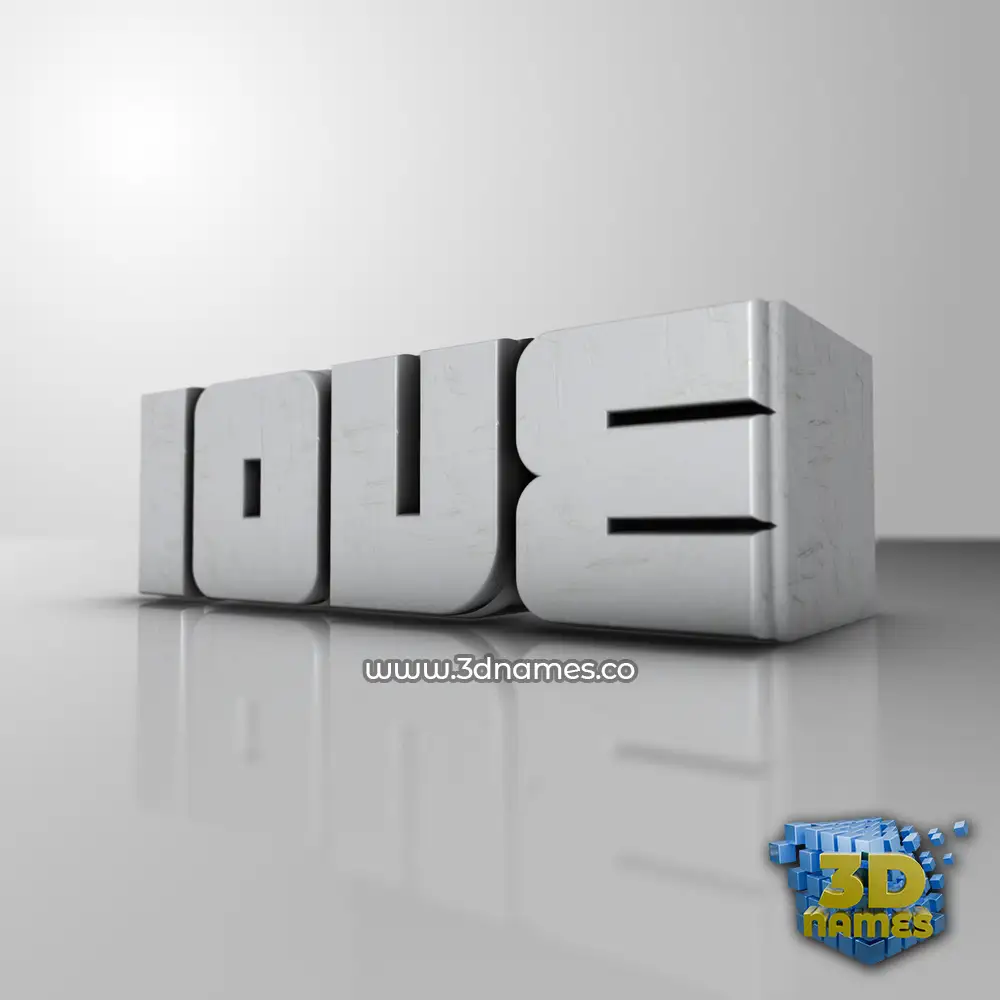 iove in White Metro style - 3D name wallpaper
