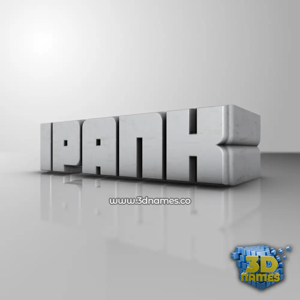 ipank in White Metro style - 3D name wallpaper